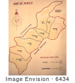 #6434 Picture Of A Map Showing Areas Sprayed During The 1976 Pakistani Malathion Campaign