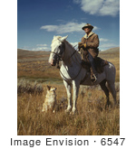 #6547 Shepherd With His Horse And Dog