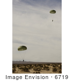 #6719 Army Soldiers Descending To Drop Zone
