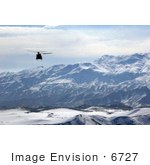 #6727 Military Helicopter Over Afghanistan Mountains