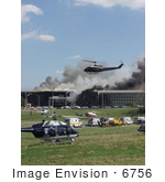 #6756 Helicopters And Ambulances At The Pentagon September 11th 2001
