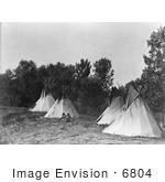 #6804 Assiniboine Indian Camp With Tipis