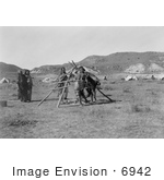 #6942 Stock Photograph Of Cheyenne Indian Dancers With Tripod