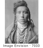 #7033 Stock Photography: Crow Native American Man, Bird on High Land by JVPD