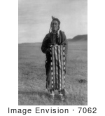 #7062 Stock Image Of A Hidatsa Native Man Wrapped In A Blanket