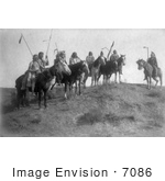 #7086 Apsaroke Natives On Horseback