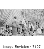 #7107 Stock Photography: Crow Indian Woman Sewing In A Tipi