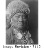 #7115 Stock Photography: Crow Indian Man Called One Blue Bead