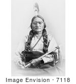 #7118 Stock Photograph Of Sitting Bull Holding A Calumet