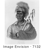 #7132 Ioway Native American Warrior Named Tah-Ro-Hon