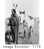 #7174 Stock Image: Sioux Indian Crow Dog With Horse
