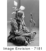 #7181 Stock Image: William Frog, Sioux, Sitting Cross Legged by JVPD