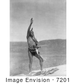 #7201 Stock Image: Dakota Indian Man With Arm Towards Sky