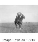 #7216 Stock Image: Sioux Indian Man On A Horse