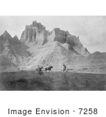#7258 Stock Image: Sioux Indians Entering The Bad Lands
