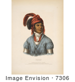 #7306 Stock Photo Of Ledagie A Creek Native American Indian Chief