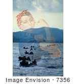 #7356 Stock Photo Of Rosie The Riveter Merged With Amphibious Vehicles