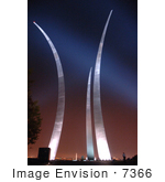 #7366 Stock Photograph Of The Air Force Memorial At Night