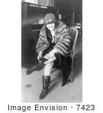 #7423 Stock Image Of A Woman Hiding A Flask In Her Boot During Prohibition