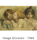 #7460 Stock Picture Of Three Children One Kissing Another