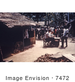 #7472 Picture of a Person Issuing Ration Cards to African People in Port Harcourt, Nigeria During the Nigerian-Biafran War by KAPD