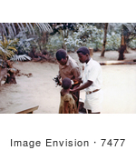 #7477 Picture of an African Child Being Vaccinated for Measles and Smallpox in a Relief Camp Outside of a War Zone in Nigeria by KAPD