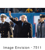 #7511 George W Bush Waving At 105th Army Vs Navy Game