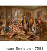 #7581 Picture Of The Birth Of Old Glory Betsy Ross Flag