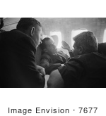 #7677 Picture Of Nixon And Press On An Airplane