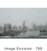 #769 Photograph Of Snow Falling Over A Parking Lot
