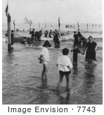 #7743 Picture Of People In The Water Coney Island