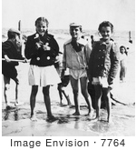#7764 Picture Of Children On The Beach At Coney Island