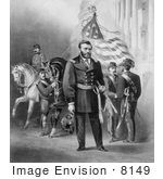 #8149 Picture Of General Ulysses S Grant With Soldiers