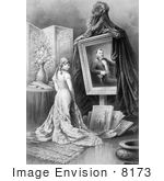 #8173 Picture Of Woman Looking At Painting Of Ulysses S Grant