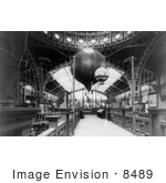 #8489 Picture Of The Paris Exposition Building Interior With Balloons