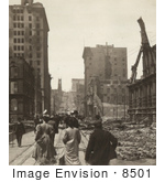 #8501 Picture Of California Street After Fire And Earthquake