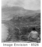 #8526 Picture Of The Eruption Of Mont Pelee Martinique In Ruins