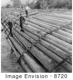 #8720 Picture Of A Log Raft On Columbia River