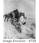 #8729 Historic Stock Photography Of Two Cowboys And Horses