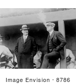 #8786 Picture Of Babe Ruth And Ban Johnson Smoking
