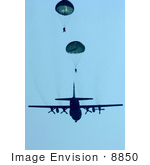 #8850 Picture Of People Parachuting From C-130 Hercules