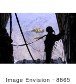 #8865 Picture Of An Airdrop From A C-130 Hercules