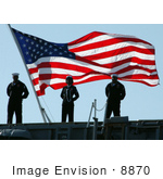 #8870 Picture Of Sailors With American Flag