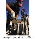 #8883 Picture Of Soldiers Constructing Cinder Block Walls