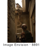 #8891 Picture Of Army Soldiers Inspecting A Rooftop