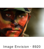 #8920 Picture Of A Female Soldier With Face Paint