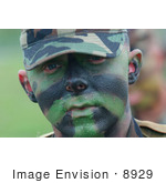 #8929 Picture Of A Soldier With Face Paint
