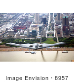 #8957 Picture Of A B-2 Bomber Over St Louis