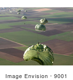 #9001 Picture Of Parachutes Of An Airborne Jump Exercise