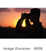 #9008 Picture Of A Soldier At Sunset